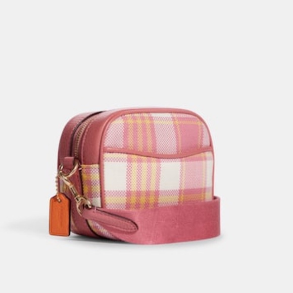 Coach Mini Dempsey Camera Bag With Garden Plaid Print And Coach Patch New W/ Tag - Picture 12 of 14